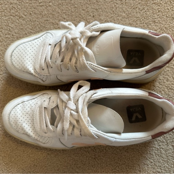 Veja V-10 sneakers size US 8 white and pink leather 39 - Picture 6 of 6